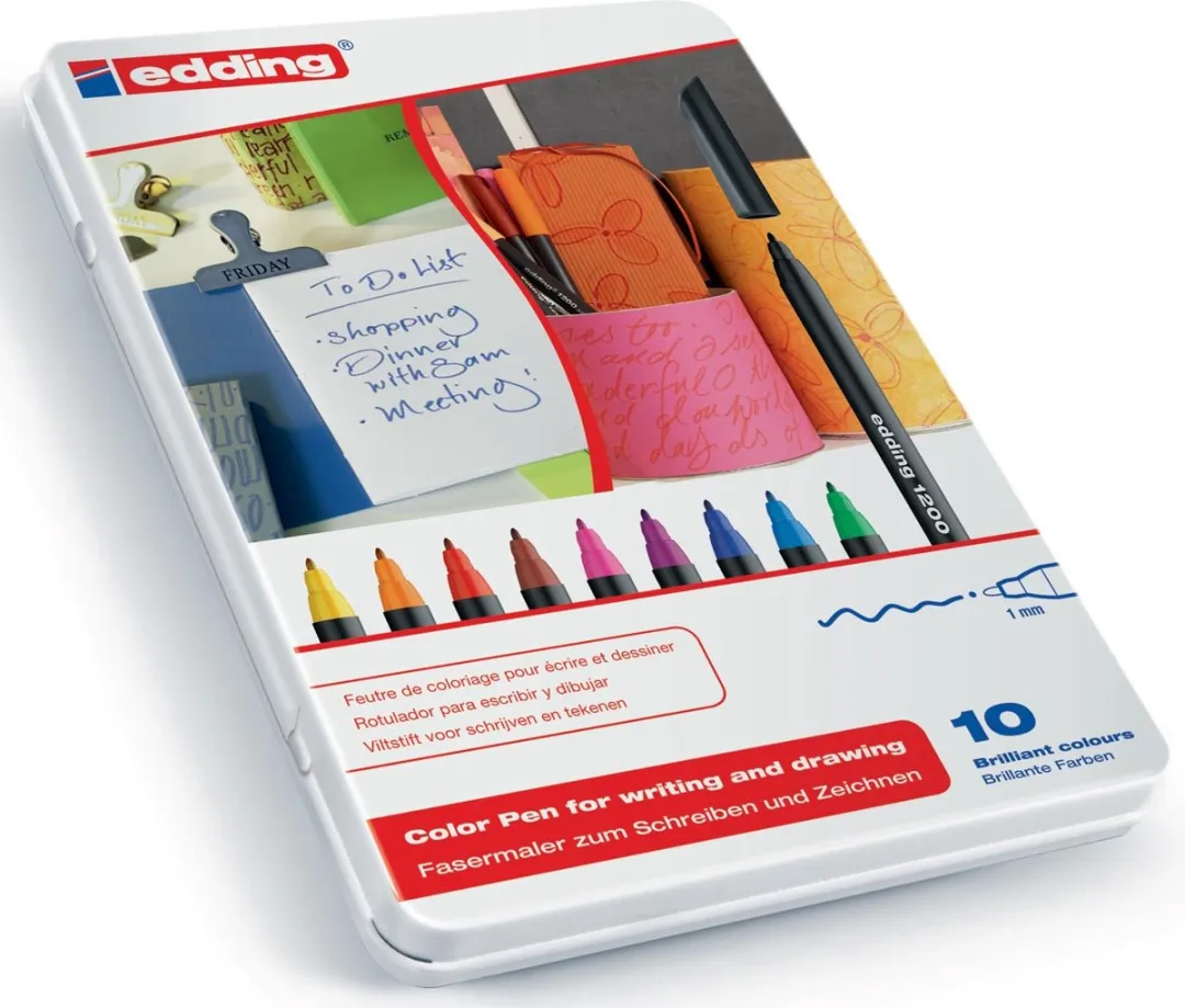 edding 1200 Viltstiften 10-delig - Assorti