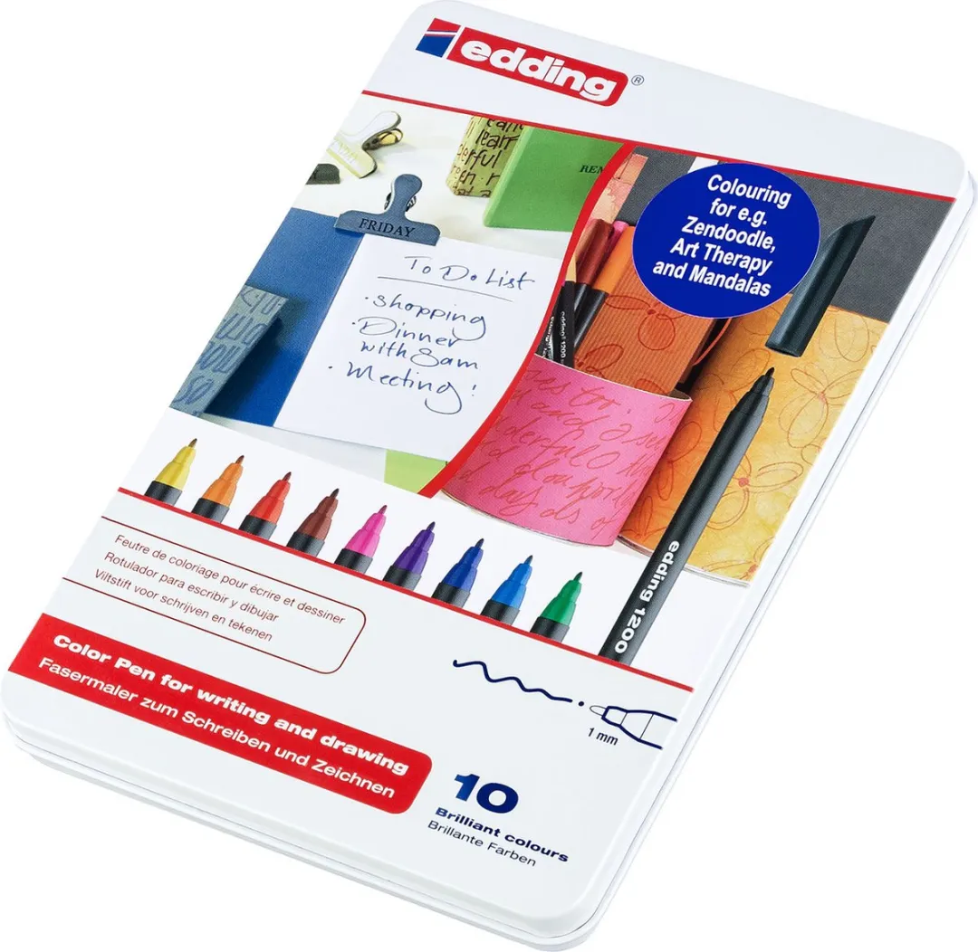 edding 1200 Viltstiften 10-delig - Assorti