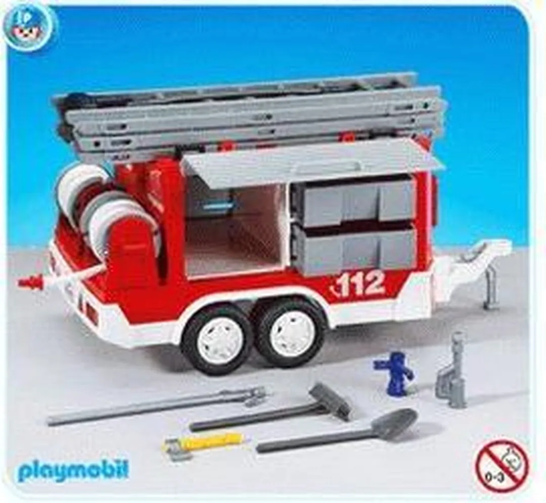 Playmobil Brandweer-Aanhangwagen 7485 - Rood