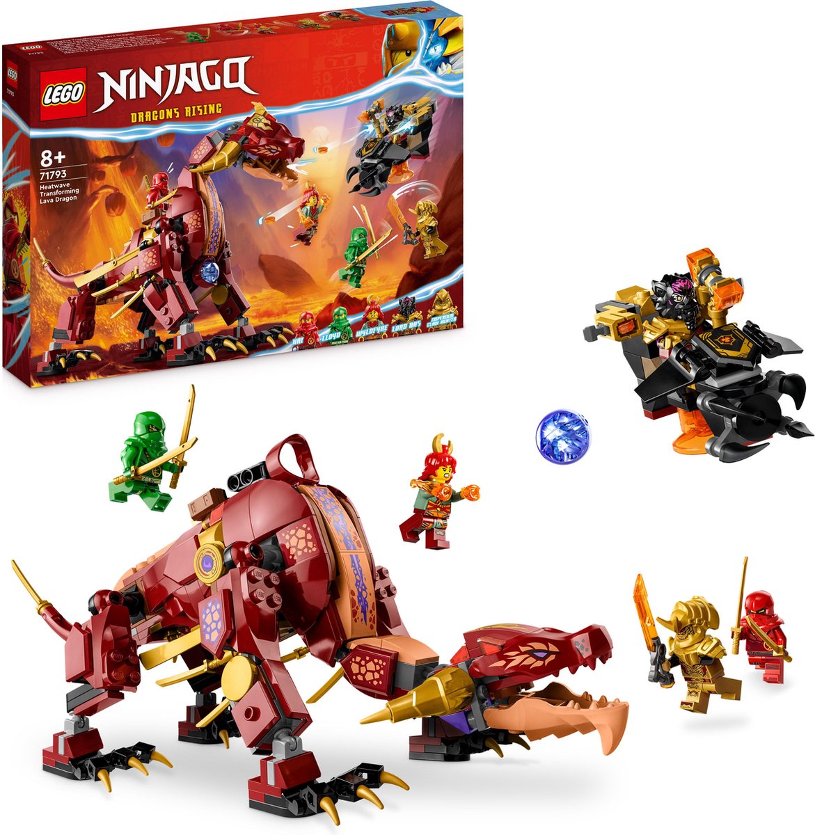 LEGO NINJAGO Heatwave Transformerende Lavadraak Draken Speelgoed - 71793
