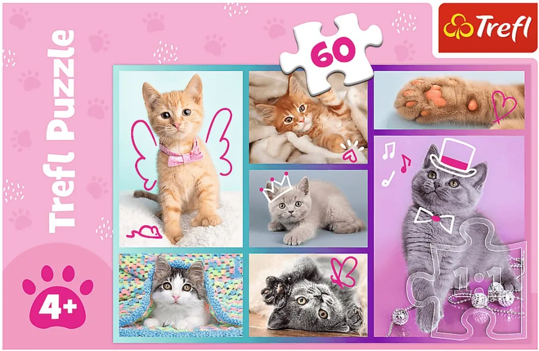 Trefl Legpuzzel Schattige Katten 60 Stuks - Multicolor