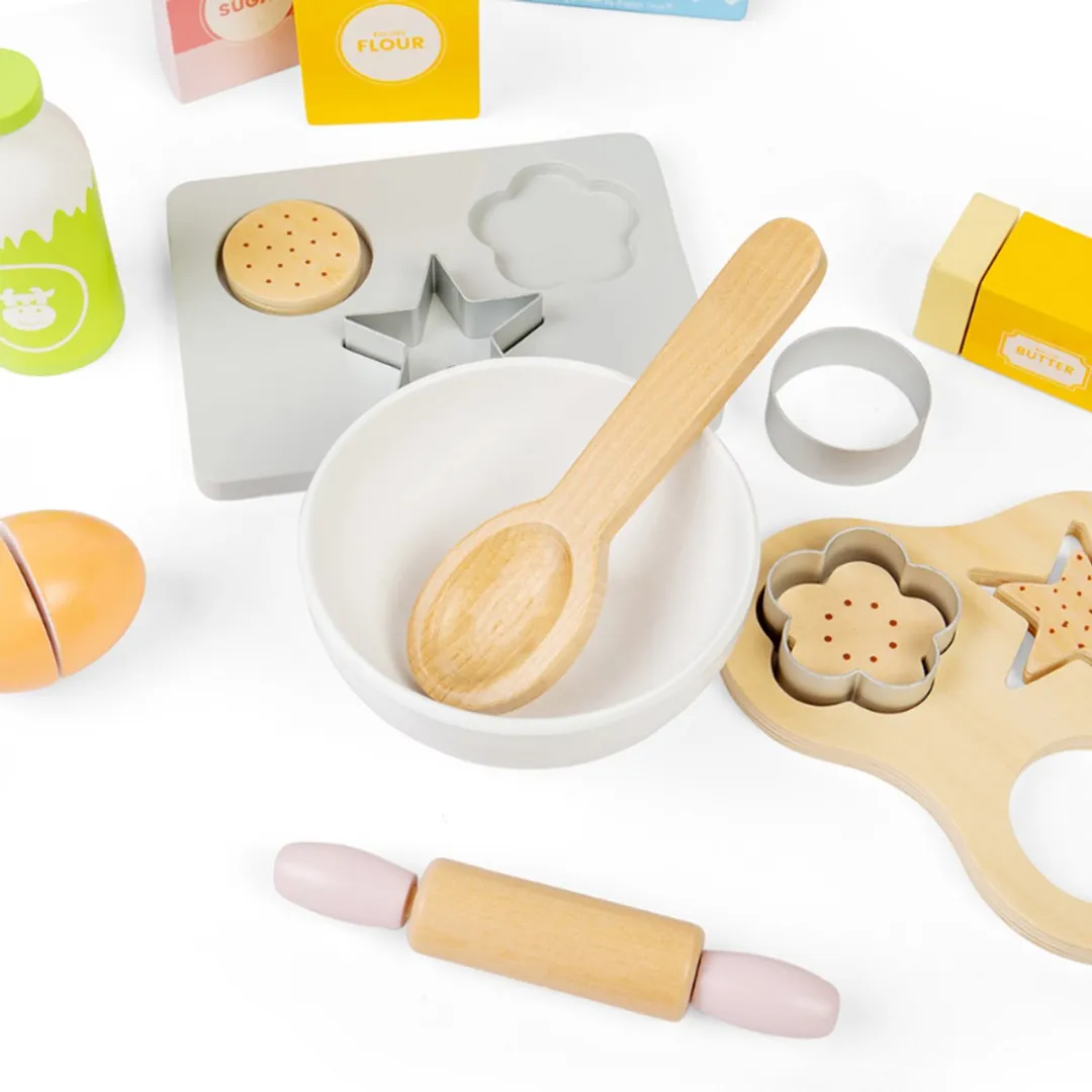 BIGJIGS Houten Bakset Koekjes - Multicolor