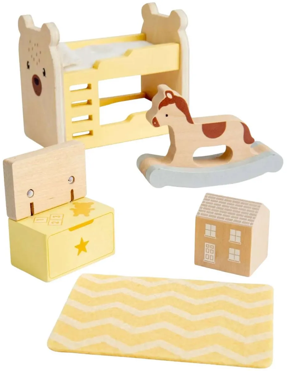 BIGJIGS Houten Poppenhuismeubels 5-delig