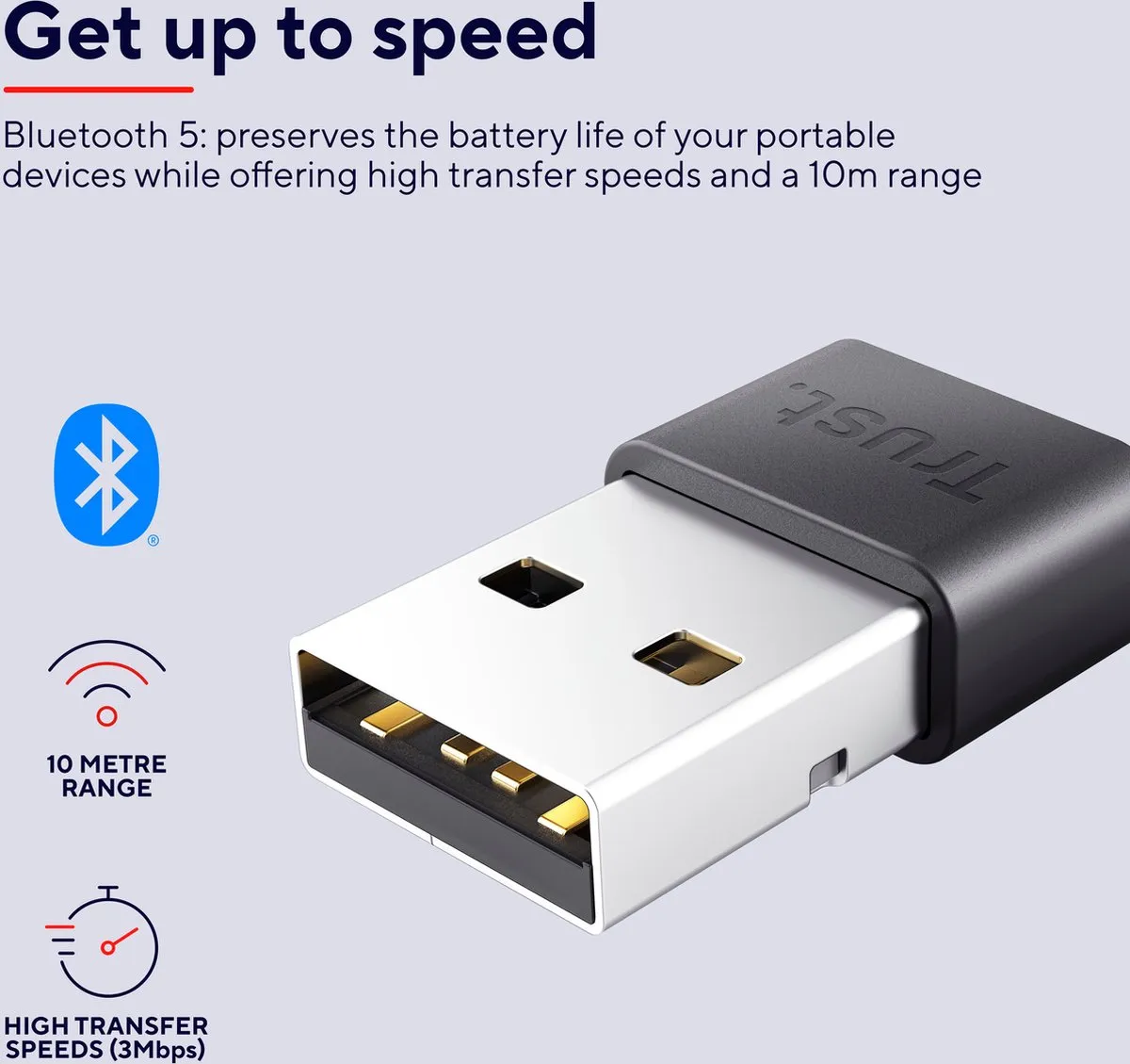 Trust Myna Bluetooth 5 Adapter 24603 - Zwart