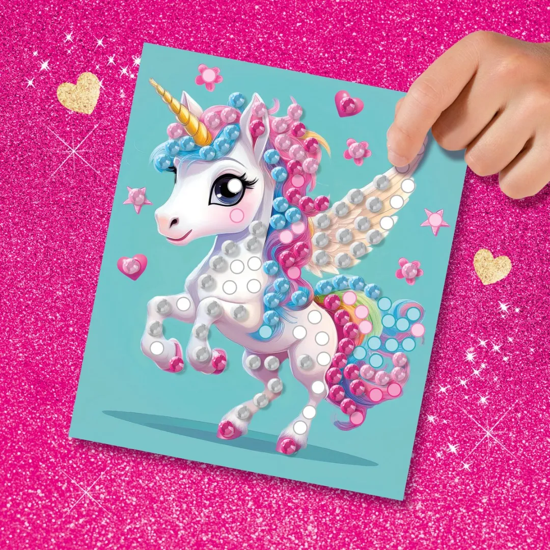 SES Creative Unicorn Diamond Painting - 5 Kaarten 672 Stickers
