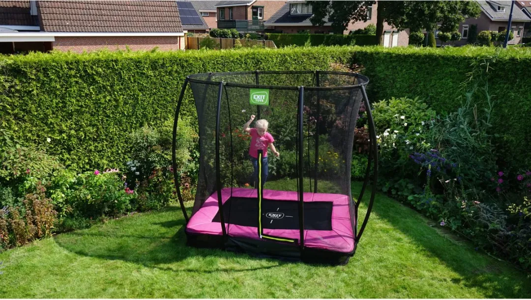 EXIT Silhouette Trampoline 153x214cm - Roze - Inground