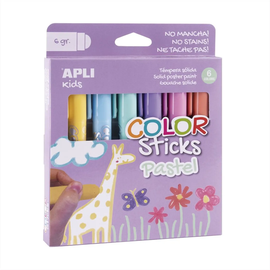 Apli Kids Verf Color Stick Pastel - 6 Sticks