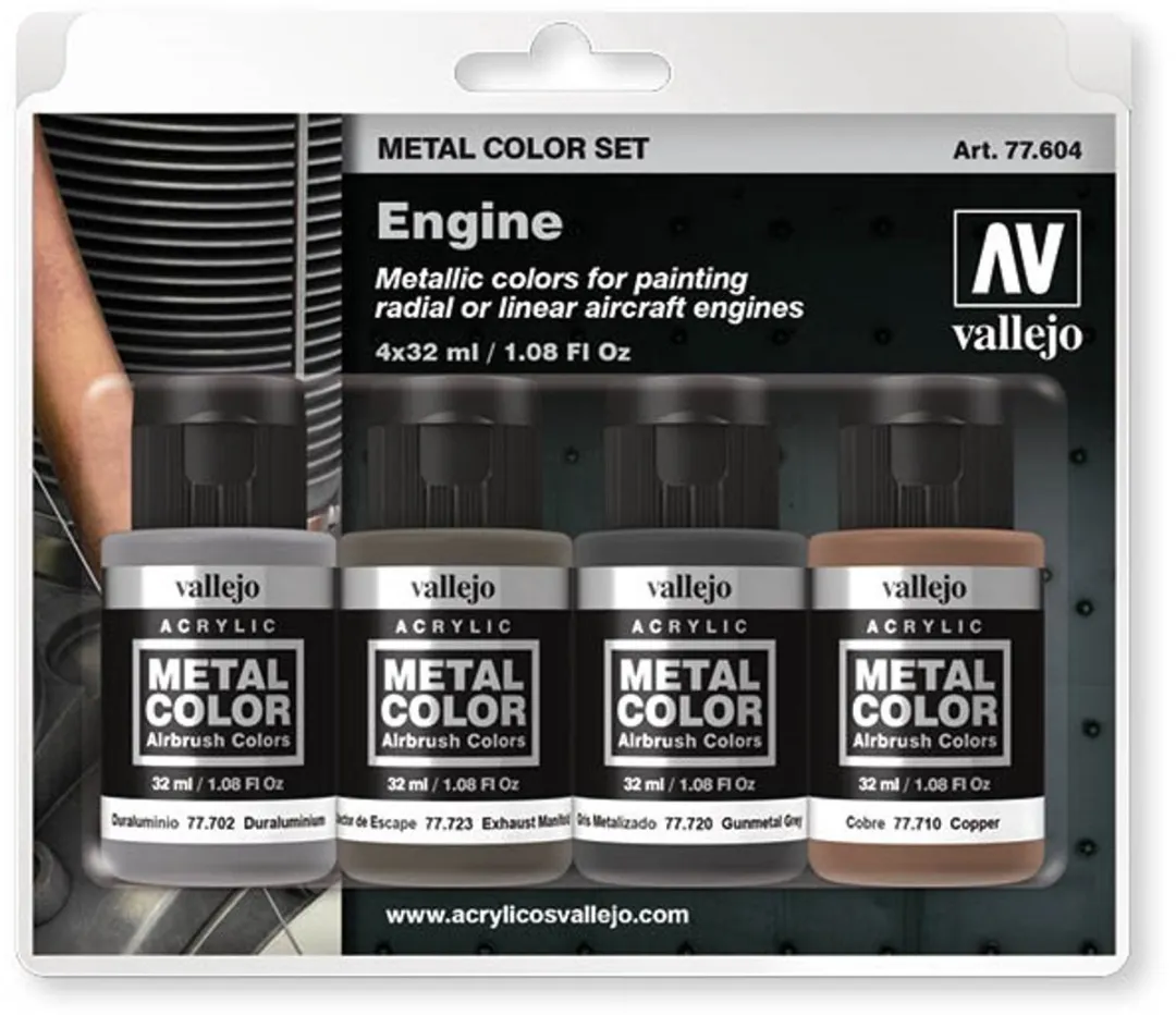 Vallejo Hobbyverf Engine Metal Color Set
