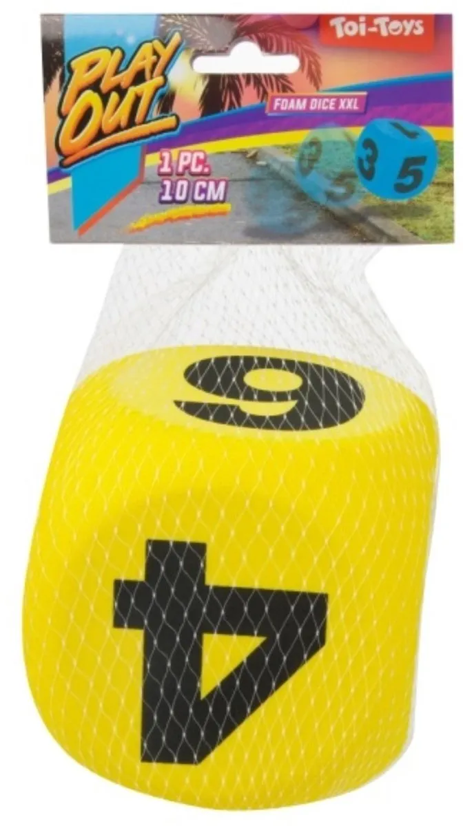 Toi-Toys Dobbelsteen XXL Geel 10cm EVA Schuim
