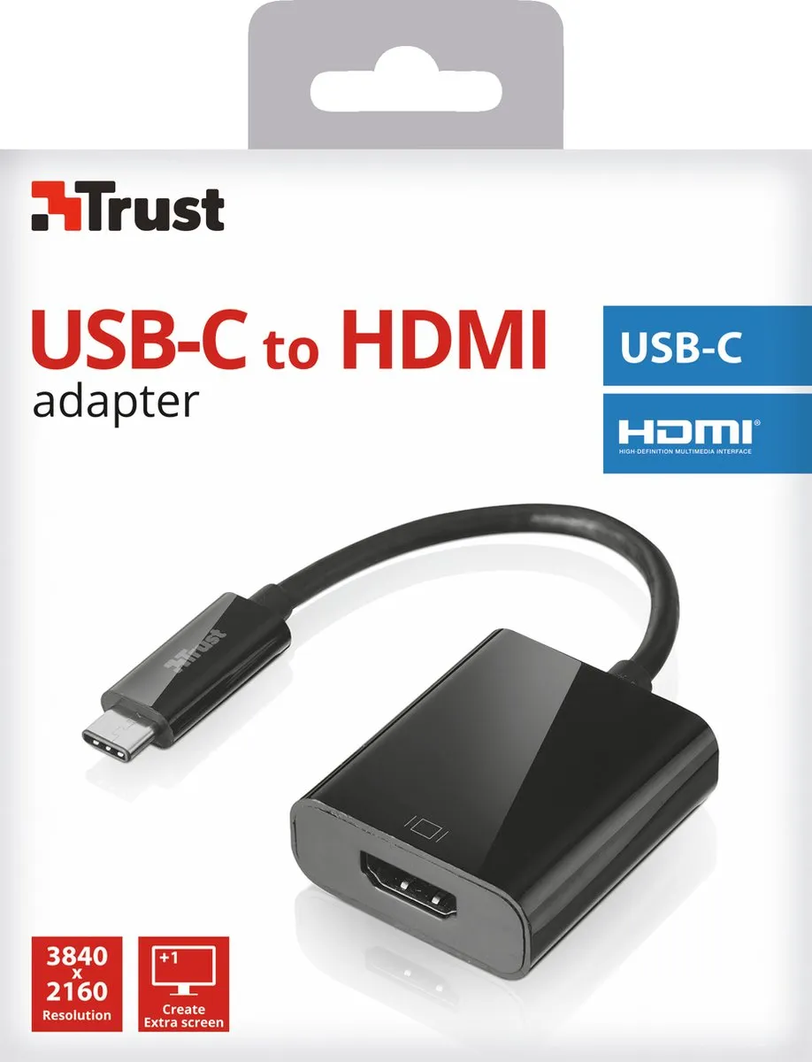 Trust USB-C naar HDMI Adapter 21011 - Full-HD - Zwart