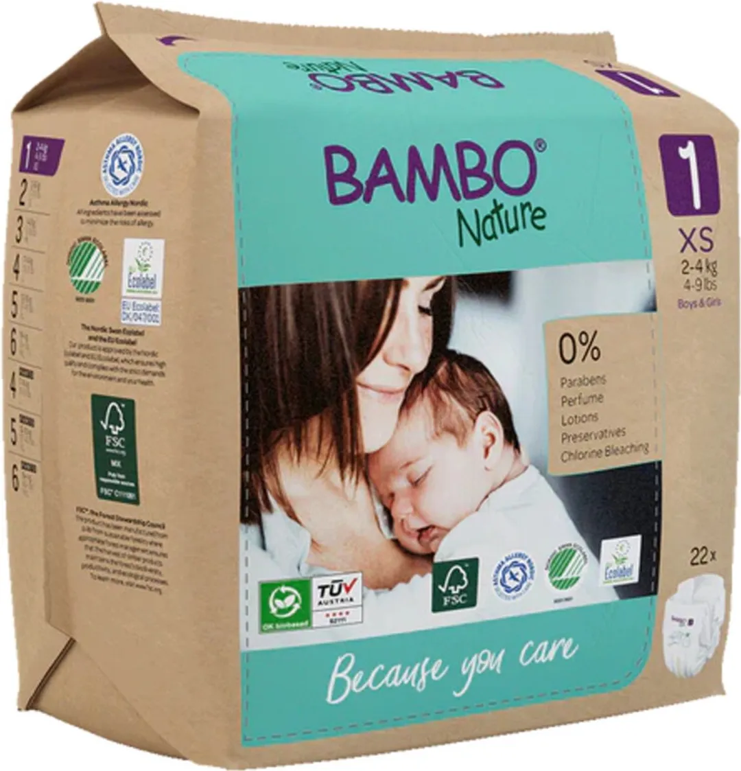 BAMBO Nature Luiers Maat 1 2-4kg