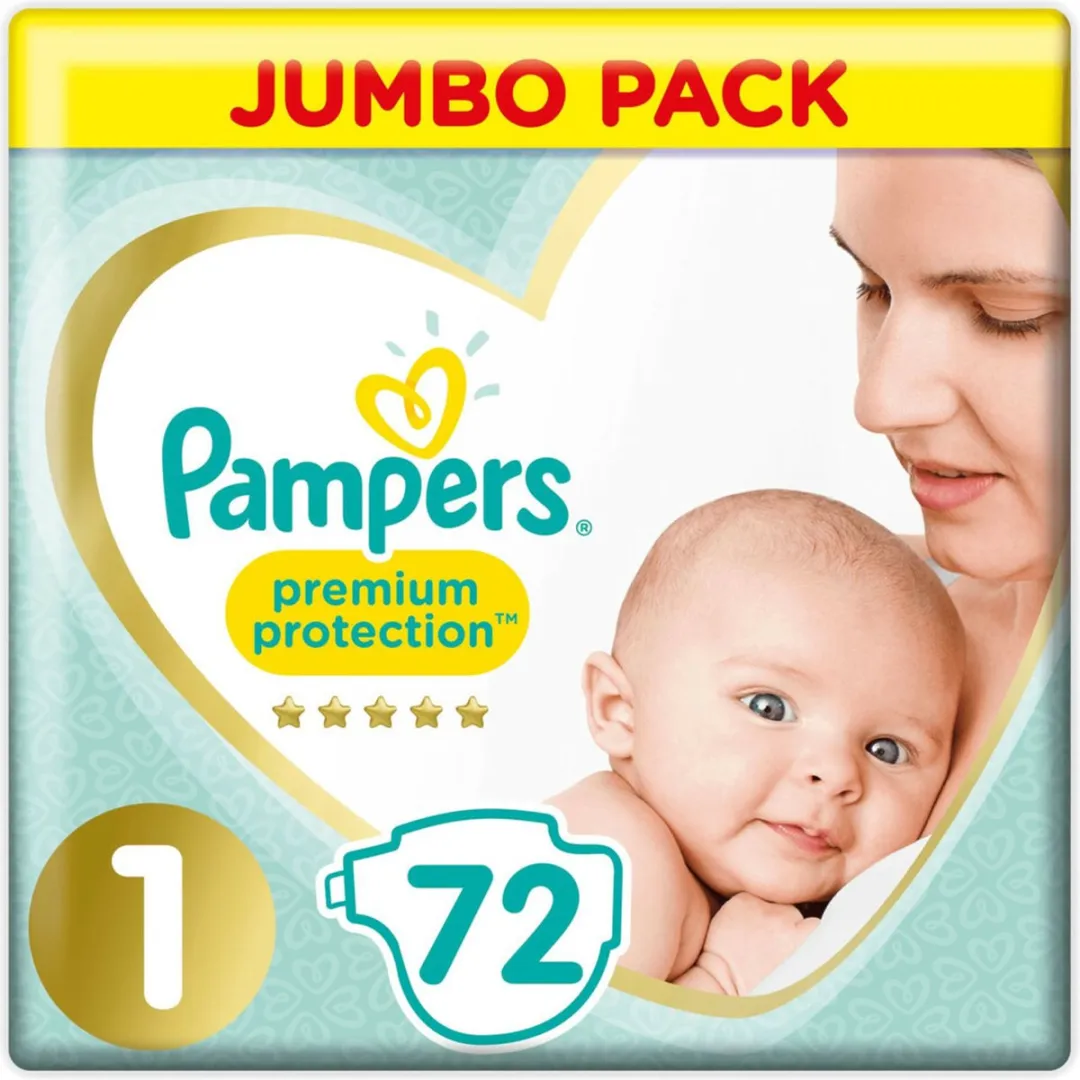 Pampers Premium Protection Maat 1 Luiers 2-5kg - 72 Stuks