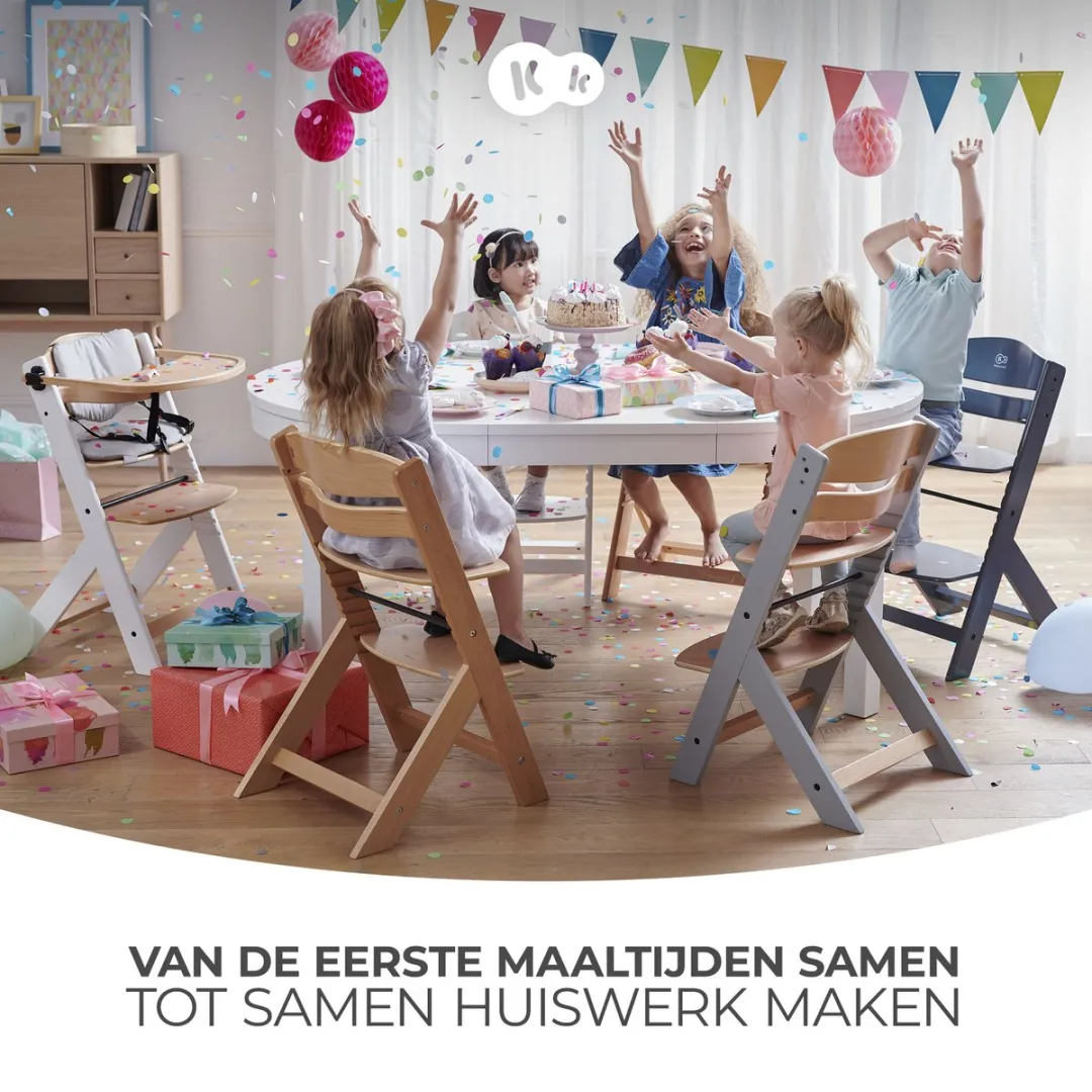 KinderKraft ENOCK Houten Kinderstoel 3-in-1 - Wit