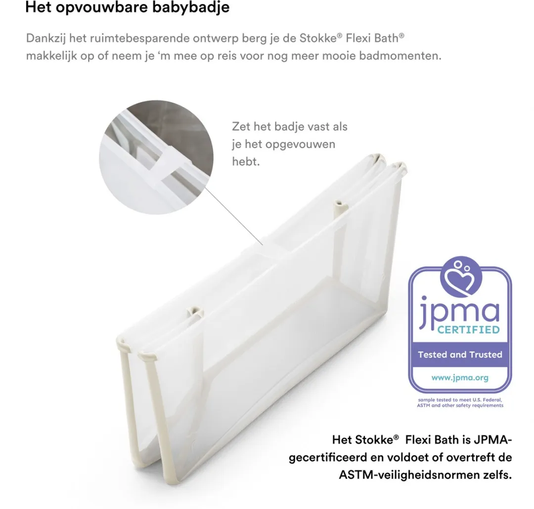 Stokke Flexi Bath XL Babybad - Sandy Beige - met Pasgeborenensteun
