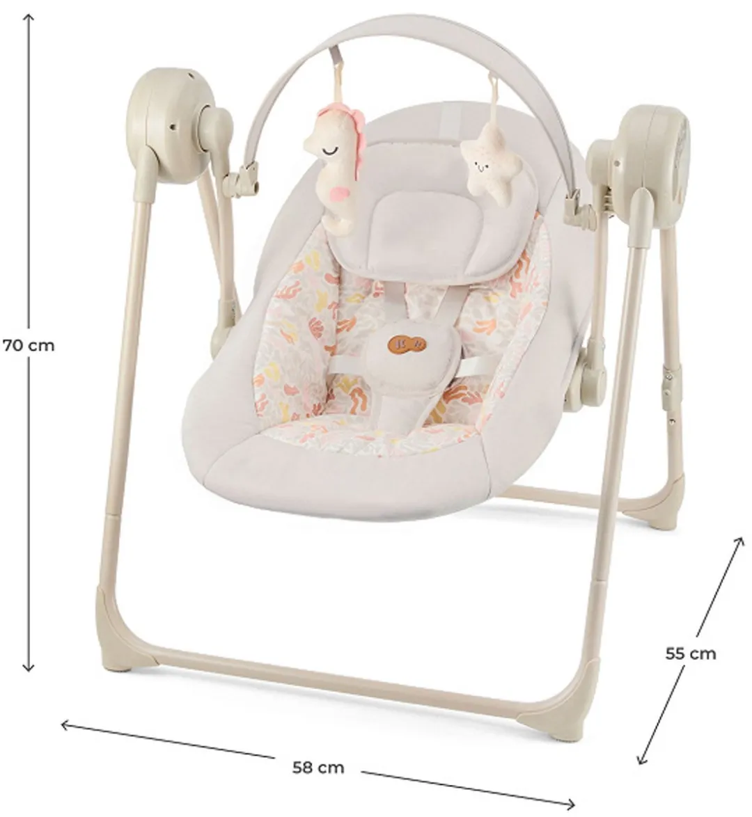 KinderKraft SWINGEE Wipstoel & Babyschommel - 2-in-1 Elektrisch - Beige
