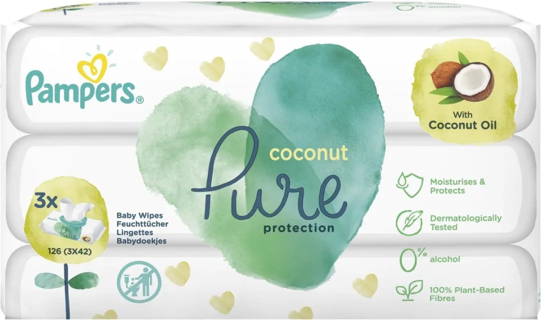Pampers Pure Coconut Babydoekjes - 126 Stuks