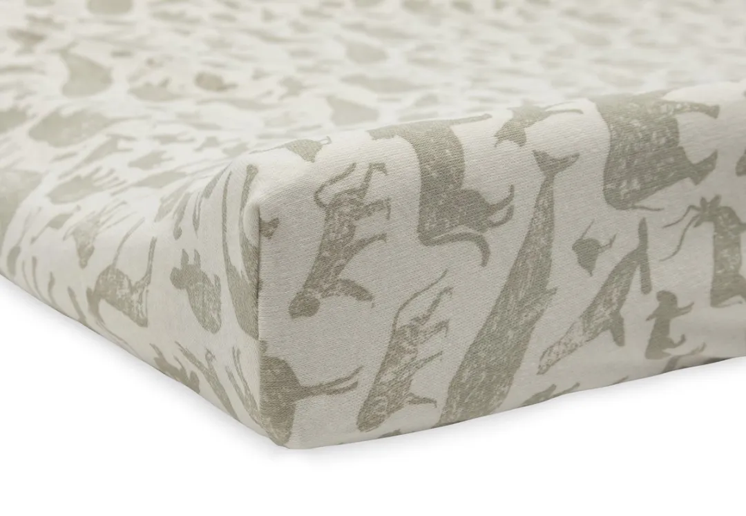 Jollein Aankleedkussenhoes Jersey 50x70cm Animals - Olive Green