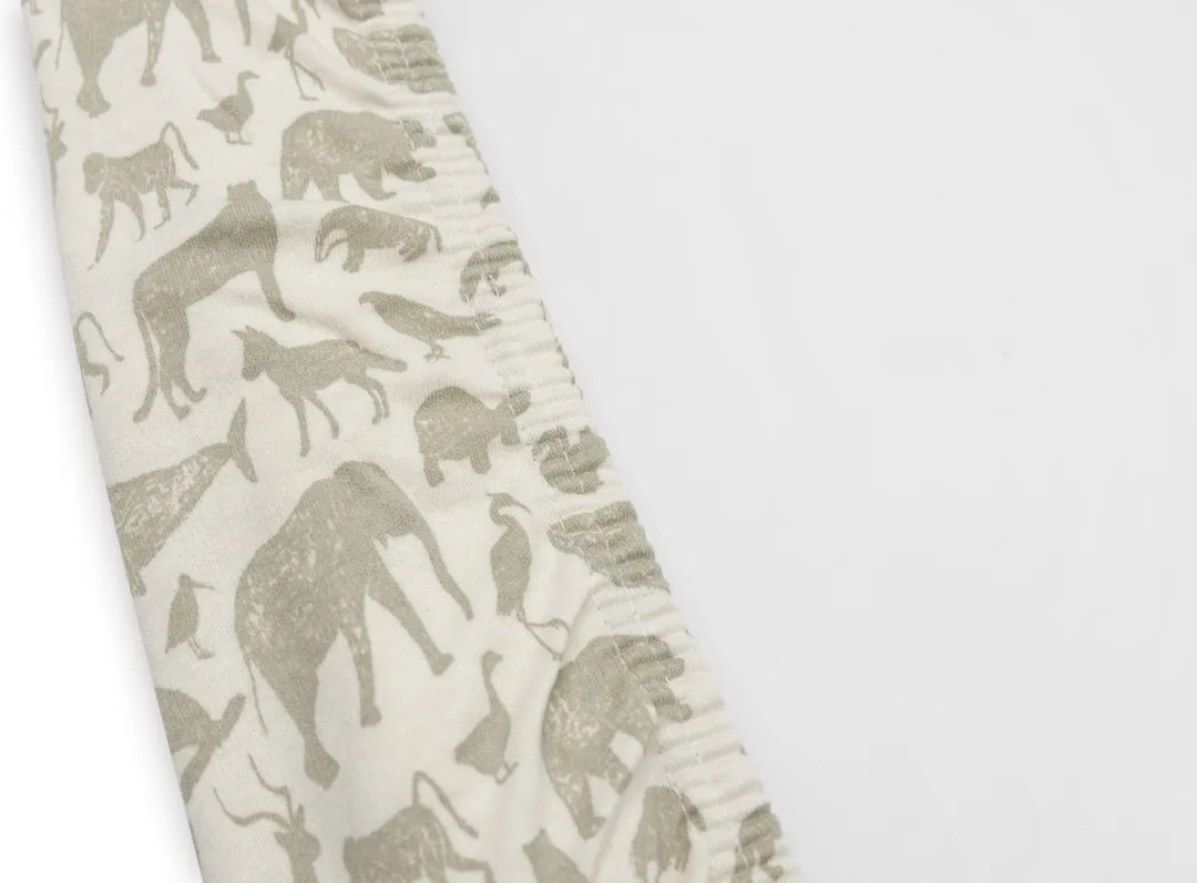 Jollein Aankleedkussenhoes Jersey 50x70cm Animals - Olive Green