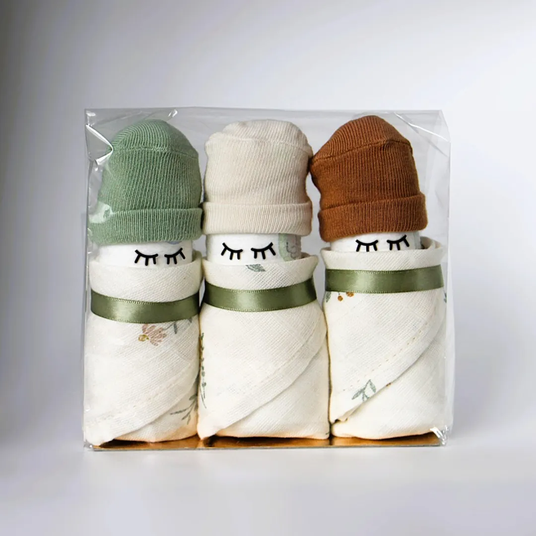 Pampers Kraamcadeau Luierpoppetjes 3 Stuks - o.a. Jollein Vogeltjesprint