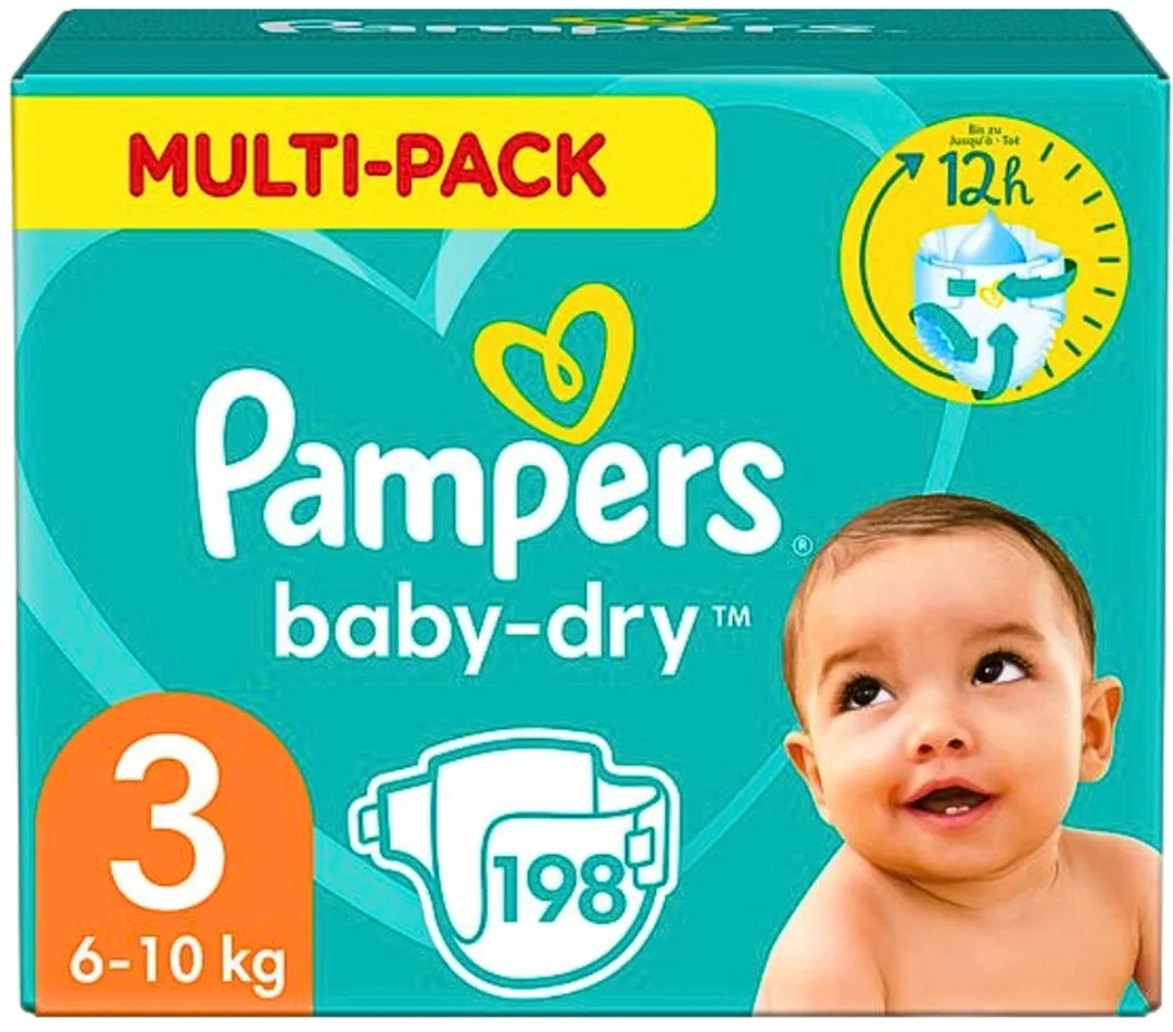 Pampers Baby-Dry Luiers Maat 3 198 Stuks