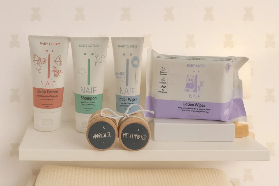Naïf Baby Kraamcadeau Verzorgingsset - Billendoekjes & Bewaardoosjes - 4 Kleuren