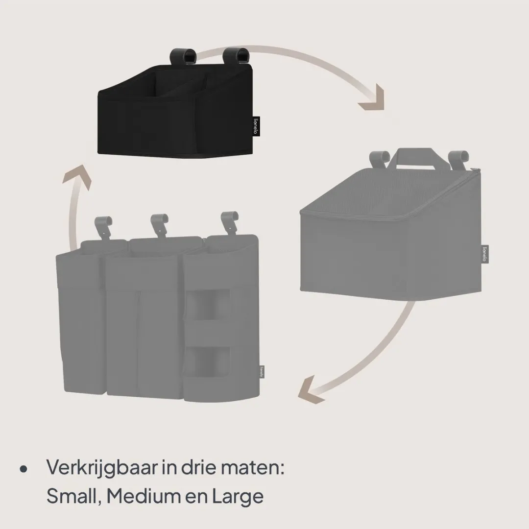 Lionelo Stefi Campingbedje 3-in-1 60x120cm - Reisbed met matras - Zwart