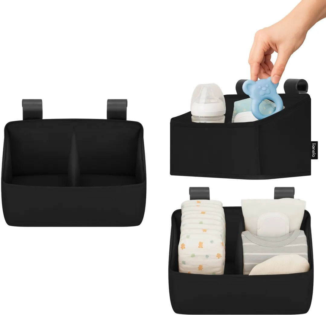 Lionelo Stefi Campingbedje 3-in-1 60x120cm - Reisbed met matras - Zwart