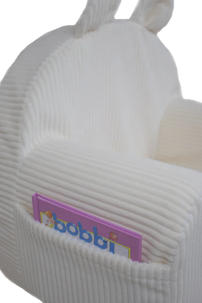 TreeToys Kinderfauteuil Wit Ribstof - afbeelding 6 van 6