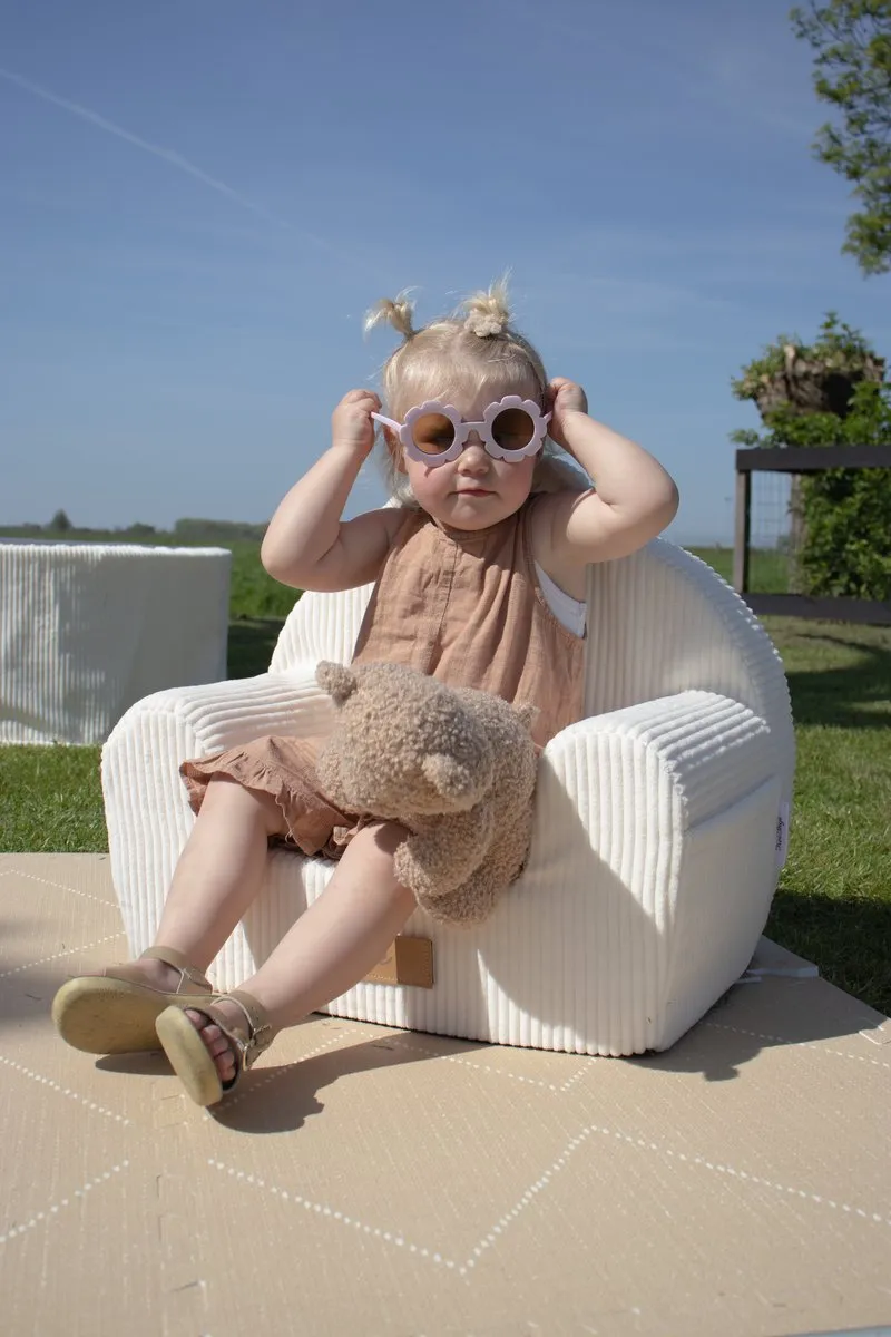 TreeToys Kinderfauteuil Wit Ribstof