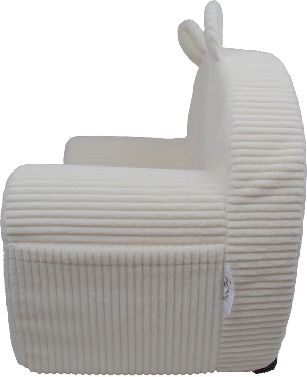 TreeToys Kinderfauteuil Wit Ribstof