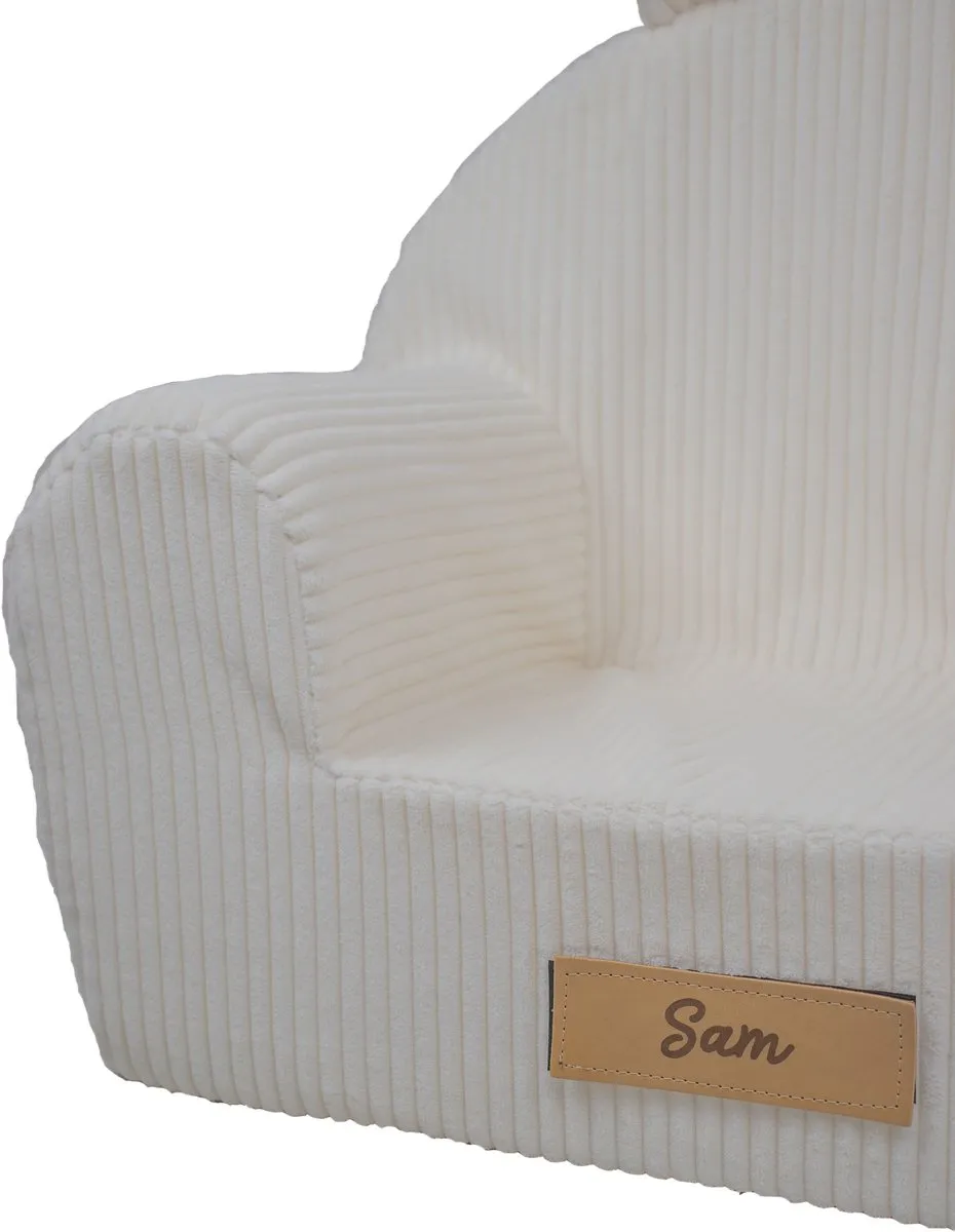 TreeToys Kinderfauteuil Wit Ribstof