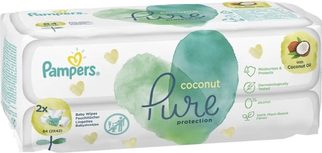 Pampers Pure Protection Billendoekjes Coconut 84 Stuks