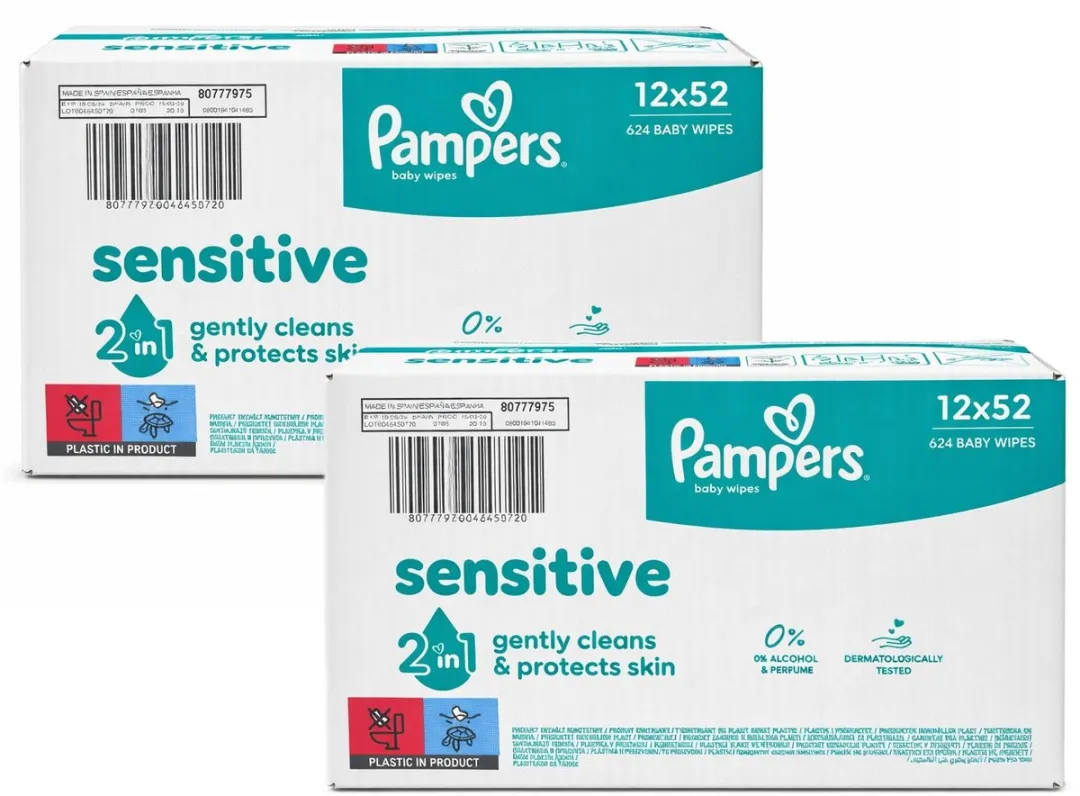 Pampers Sensitive Babydoekjes 1248 Stuks - 24 Verpakkingen