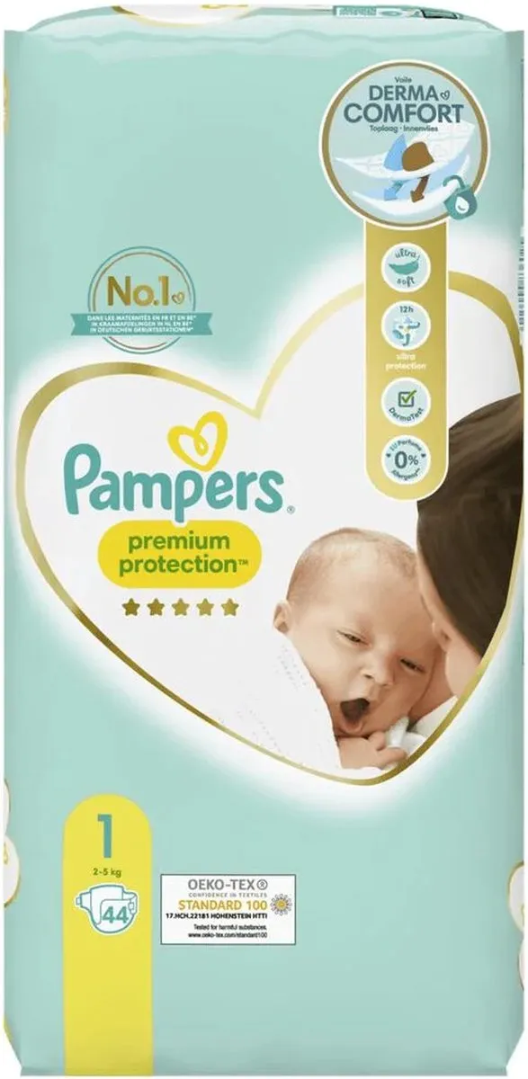 Pampers Premium Protection Maat 1 Luiers - 88 Stuks
