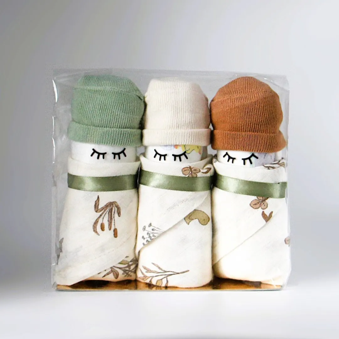 Pampers Kraamcadeau Luierpoppetjes 3 Stuks - o.a. Jollein Monddoekjes
