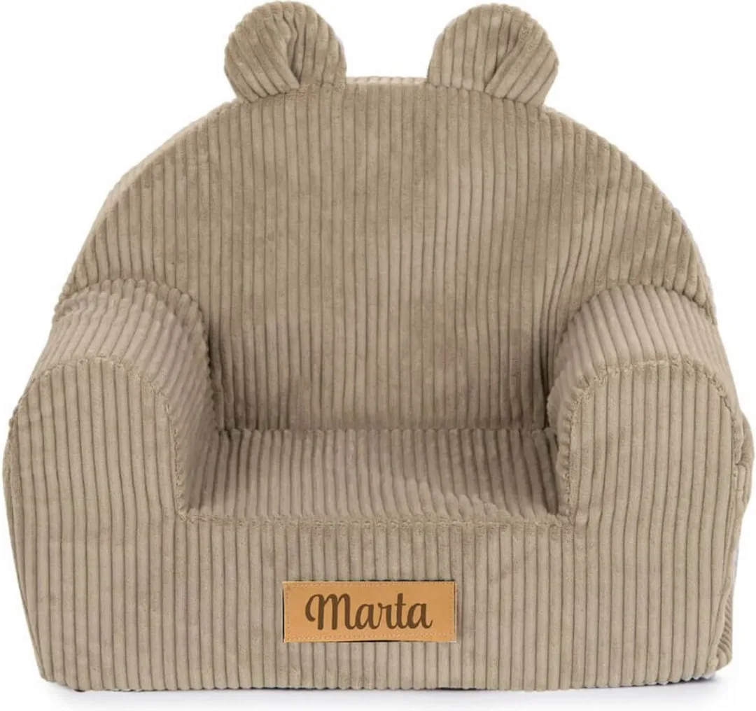 TreeToys Kinderfauteuil Beige Ribstof