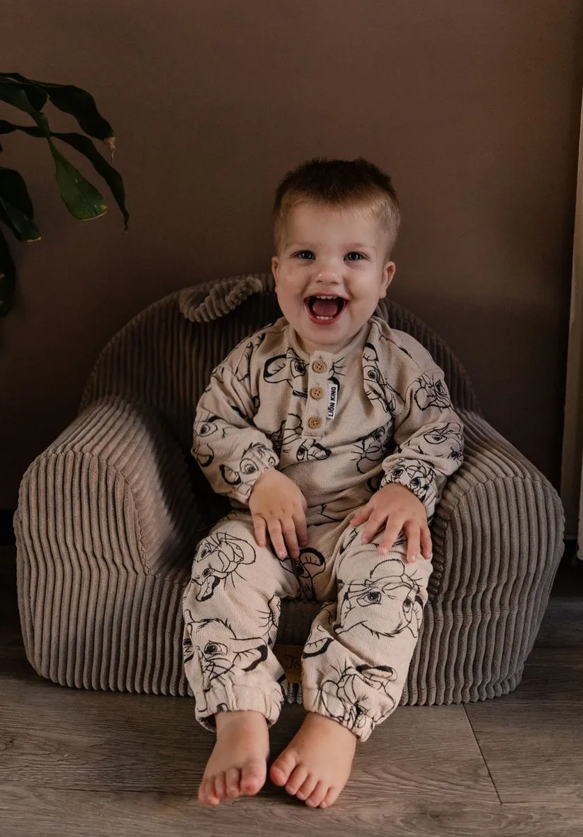 TreeToys Kinderfauteuil Beige Ribstof