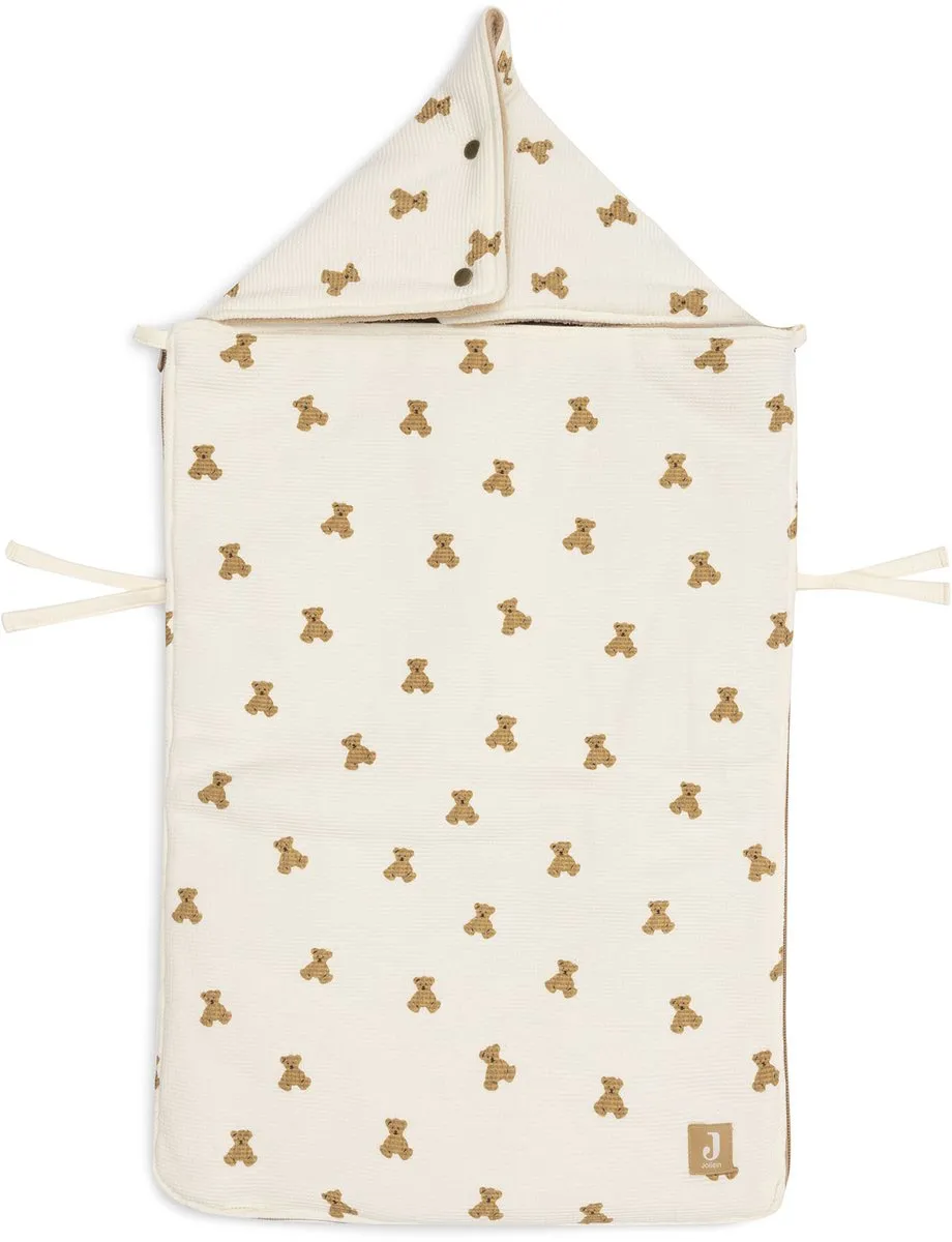 Jollein Voetenzak Mini Teddy Bear 82x42cm - Waffle