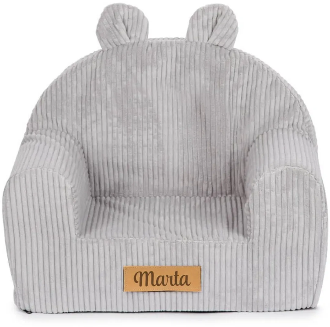 TreeToys Kinderfauteuil Grijze Ribstof