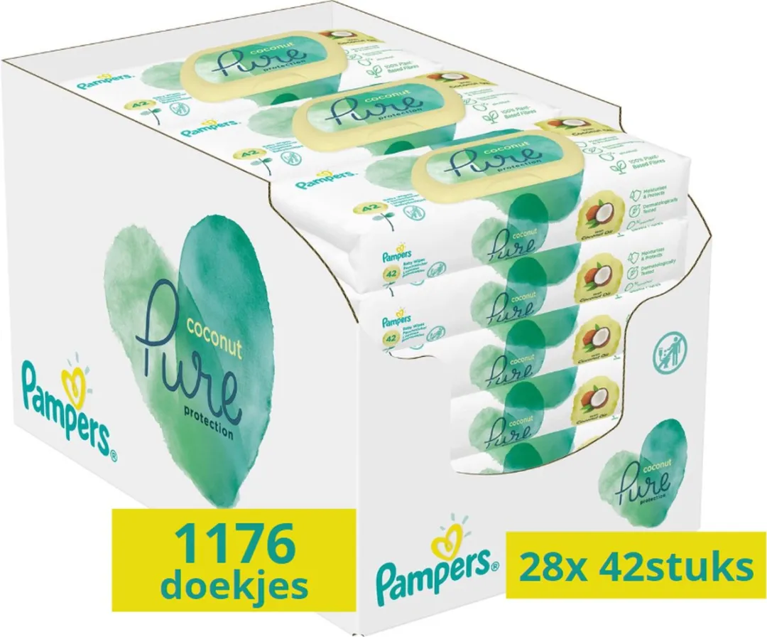 Pampers Pure Coconut Babydoekjes - 1176 Stuks