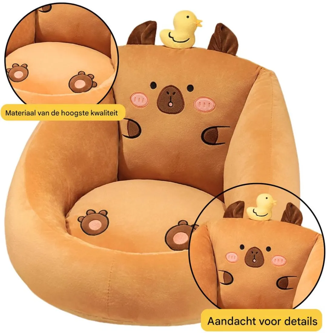 Lean Toys Kinderfauteuil Eend Pluche 50x45cm - Bruin