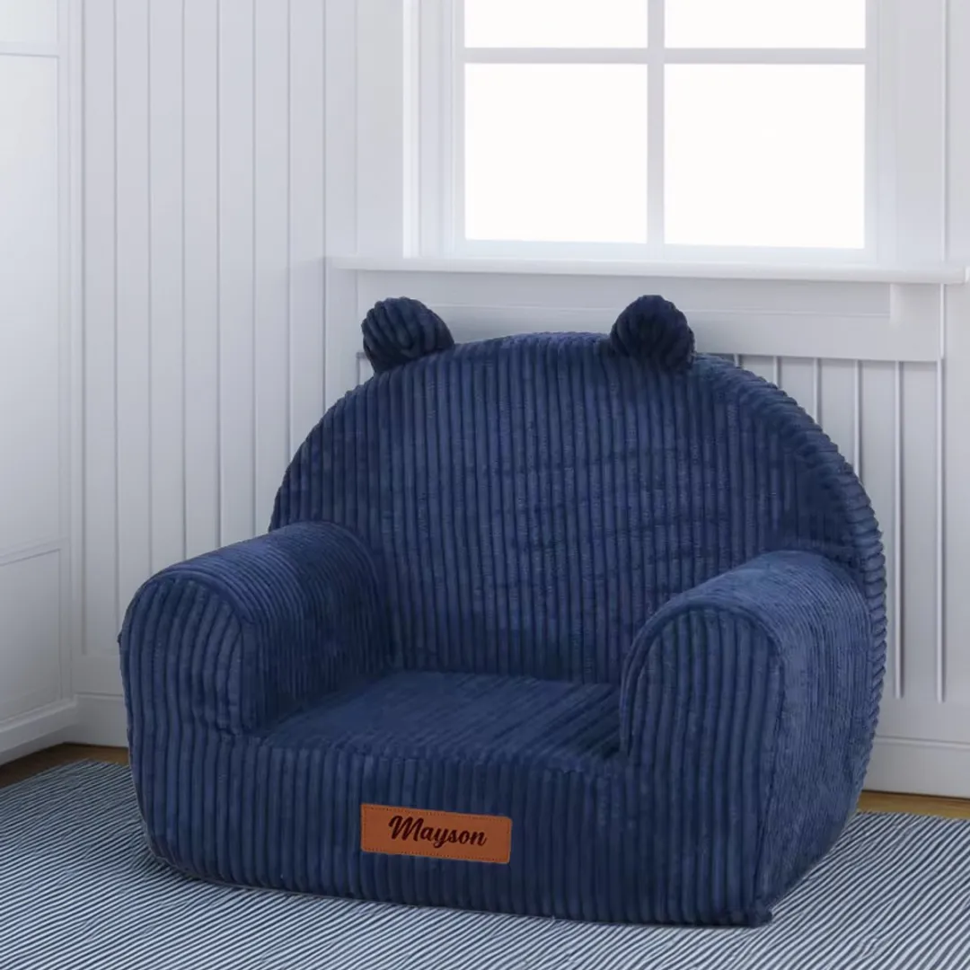 TreeToys Kinderfauteuil Blauw Corduroy