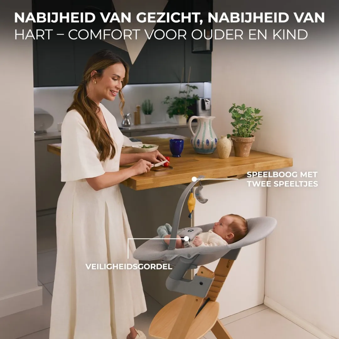 KinderKraft ENOCK 3-in-1 Houten Kinderstoel - Natuur