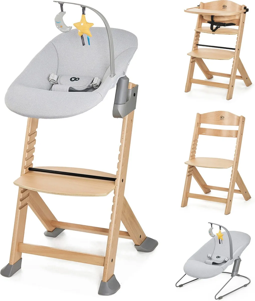 KinderKraft ENOCK 3-in-1 Houten Kinderstoel