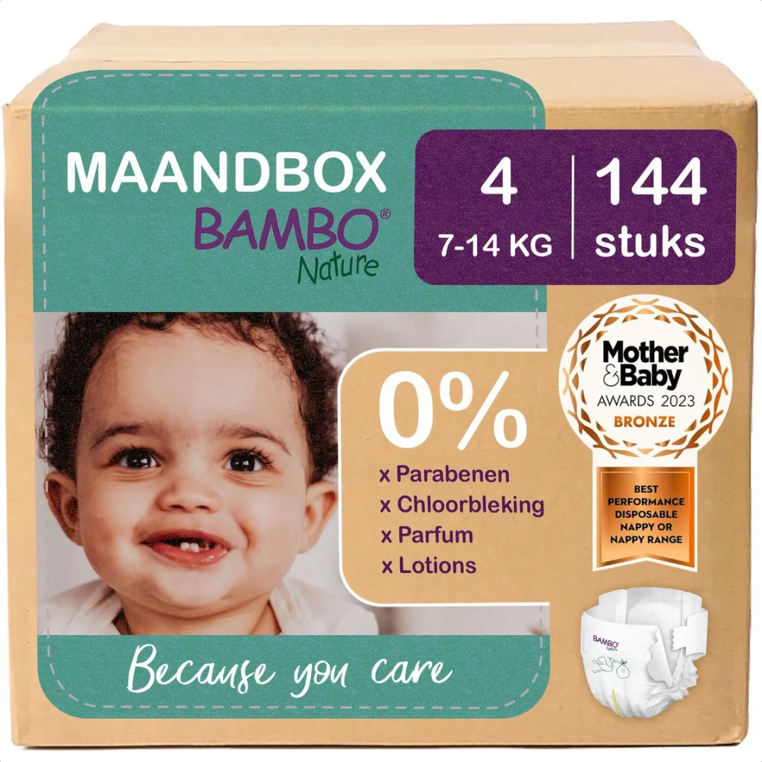 BAMBO Nature Luiers Maat 4 144 Stuks