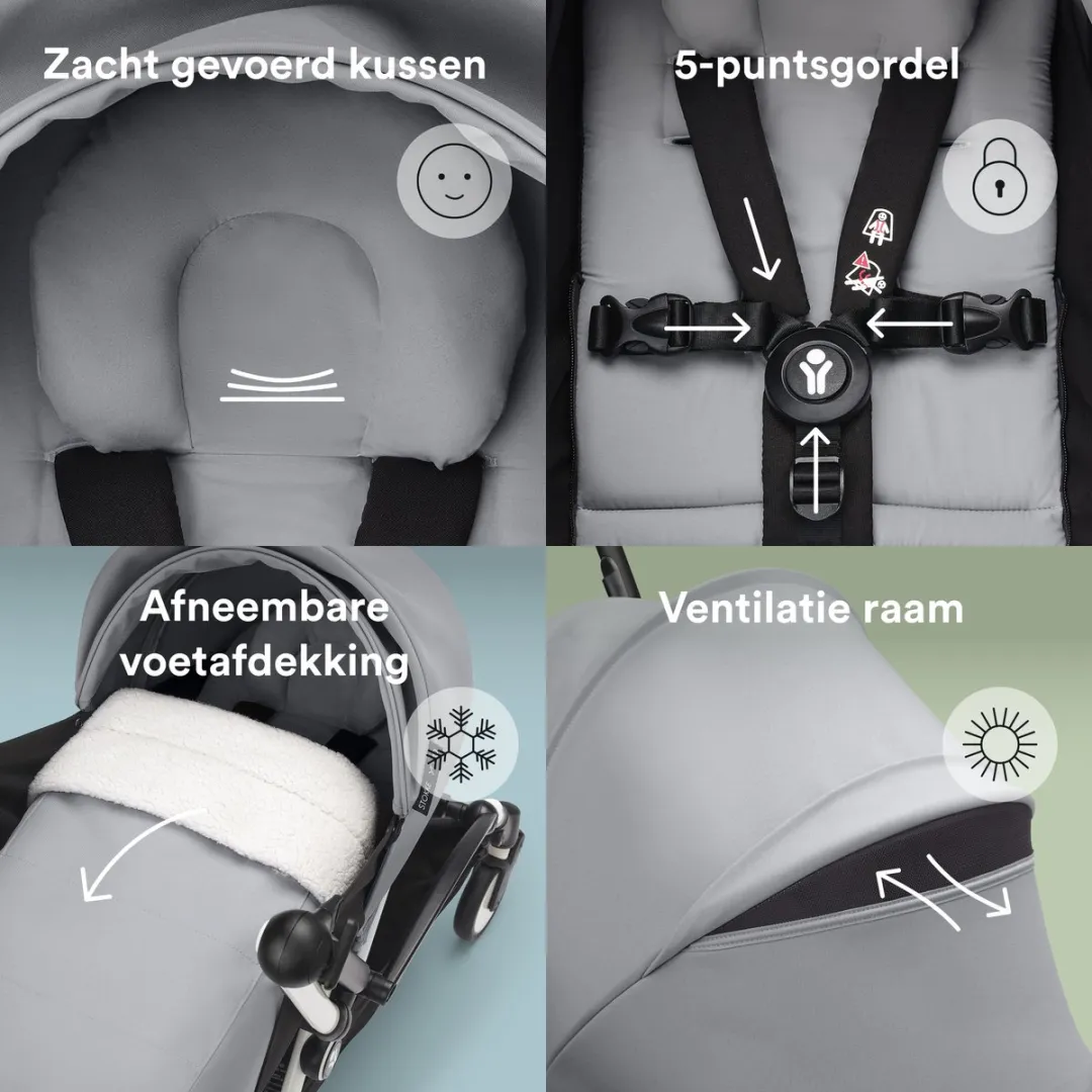 Stokke YOYO 0+ Newborn Pack Stone - inclusief matras en luifel