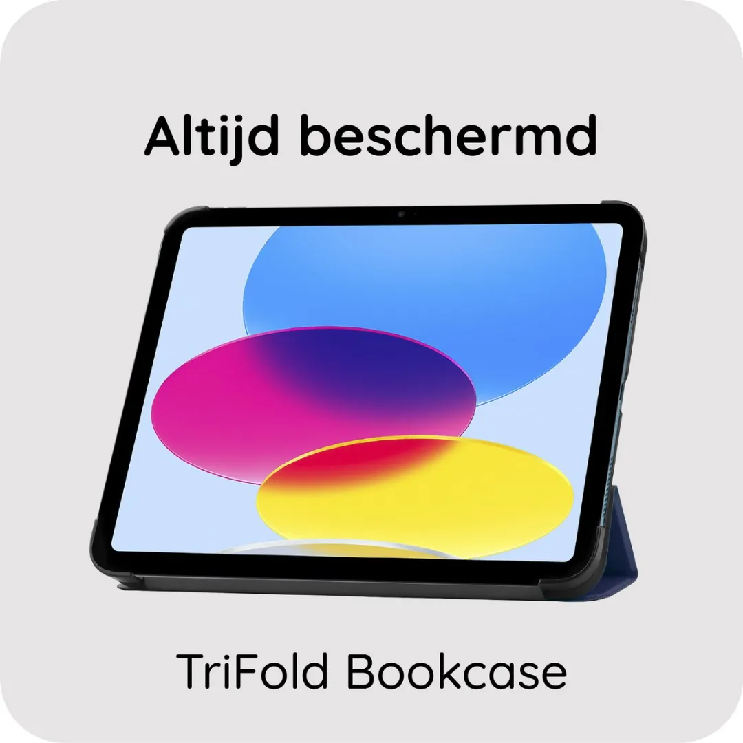 Just in Case Tablet Hoes iPad 11/10e Gen - TriFold Bookcase - Blauw