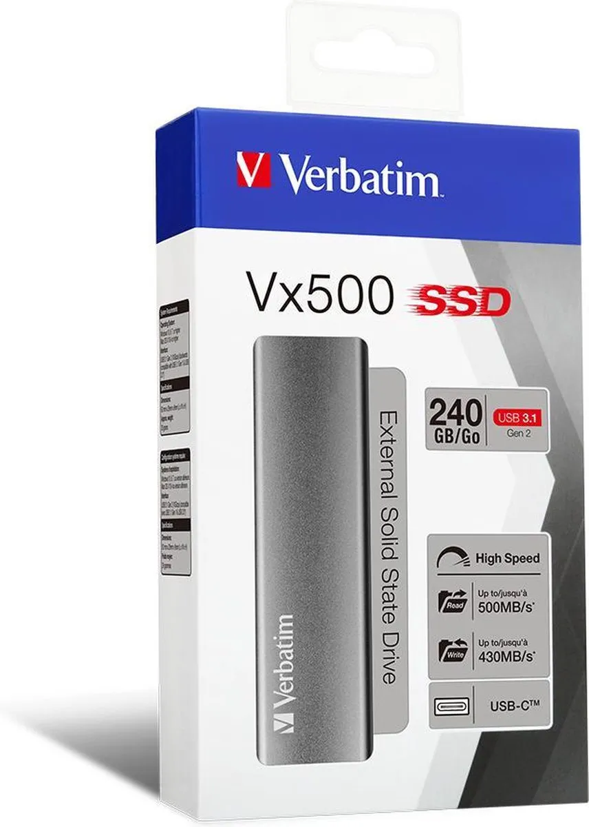 Verbatim Vx500 Externe SSD 240GB - USB 3.1 Gen 2
