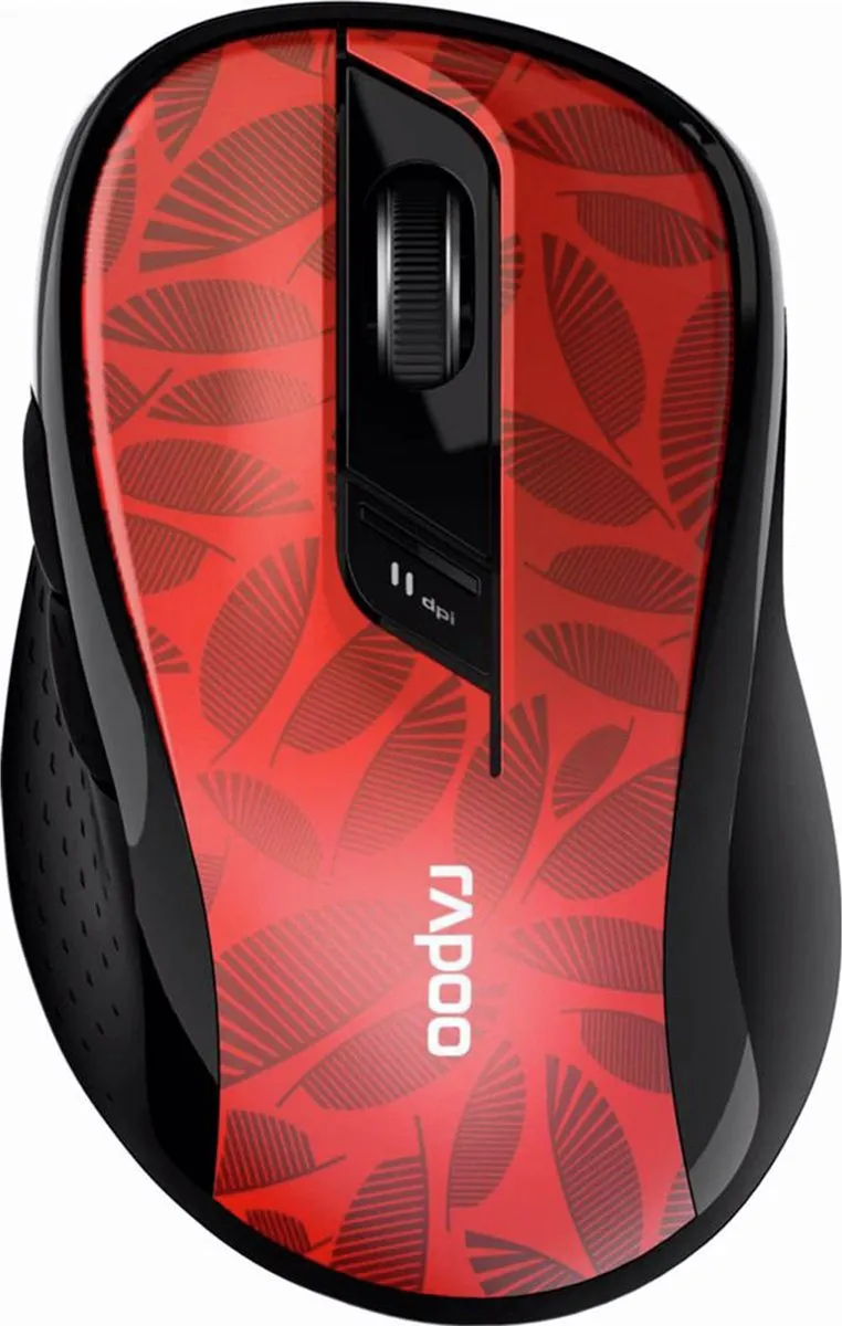 Rapoo M500 Draadloze Optische Muis - 7 Knoppen - Donker Rood - afbeelding 6 van 6