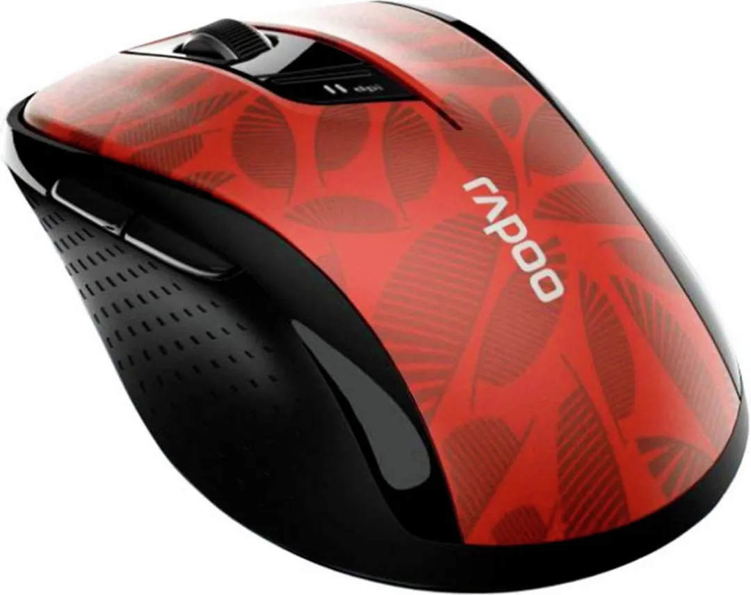 Rapoo M500 Draadloze Optische Muis - 7 Knoppen - Donker Rood